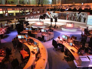 The Al Jazeera newsroom in Doha, Qatar. (Photo: Jon Vidar)