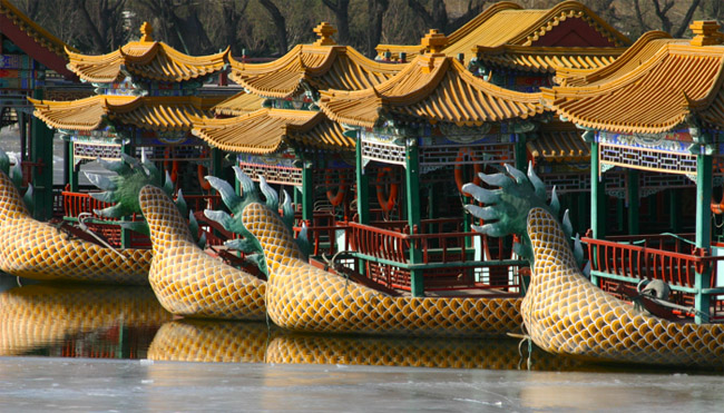 Ornamental boats in Beijing, China