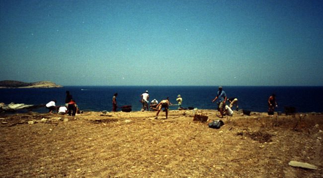 A scene from the Despotiko Excavation in Greece