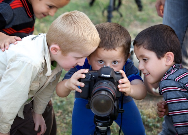 Kids take over Grant's camera in Erbil, Iraq