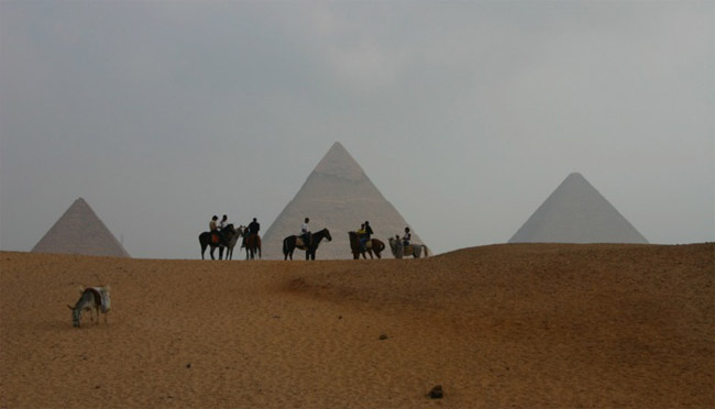 A view of the pyramids in Cairo, Egypt