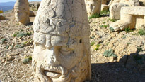 A statue's head in Nemrut Dagi, Turkey